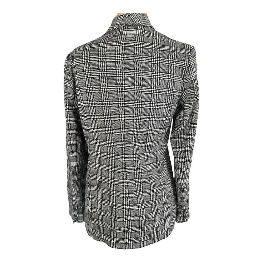 PAIGE  Karissa Houndstooth Black and White Plaid Blazer - Picture 7 of 7